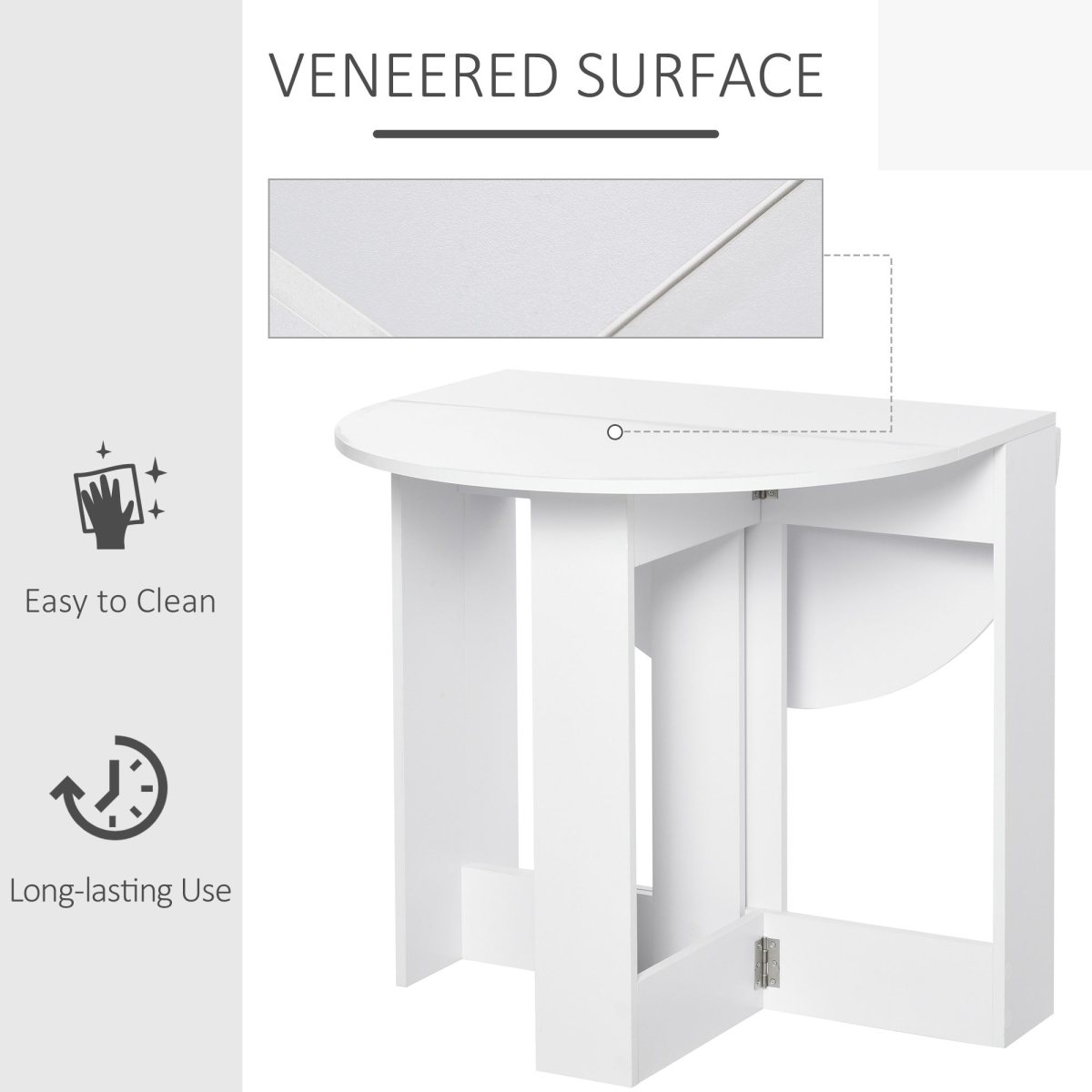 Homcom Foldable Drop Leaf Dining Table for Small Kitchens
