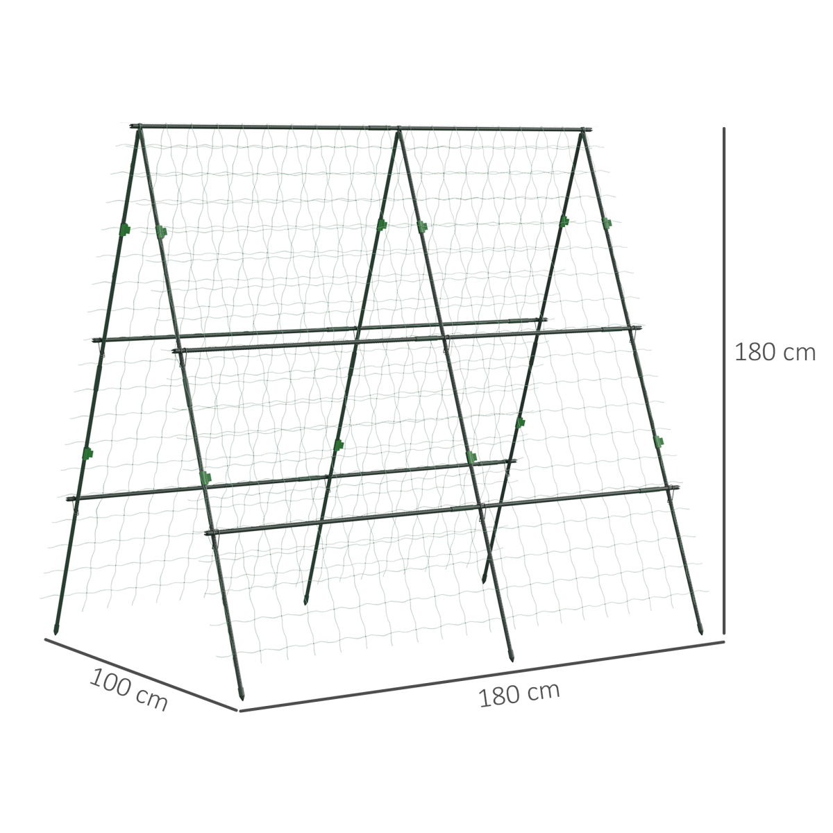 Outsunny A-Frame Garden Trellis with Climbing Net for Vegetables