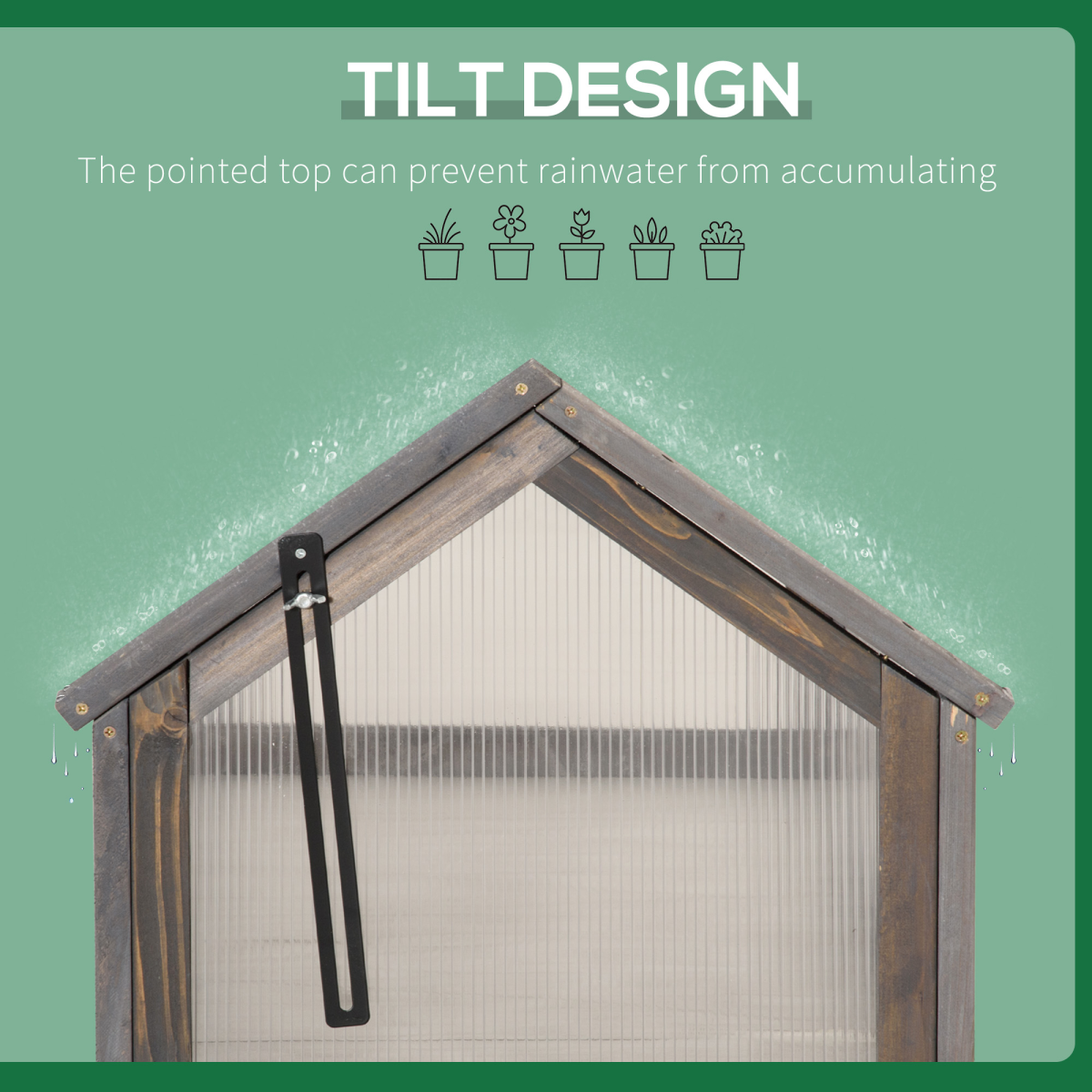 Wooden Cold Frame Greenhouse Garden Portable Raised Planter