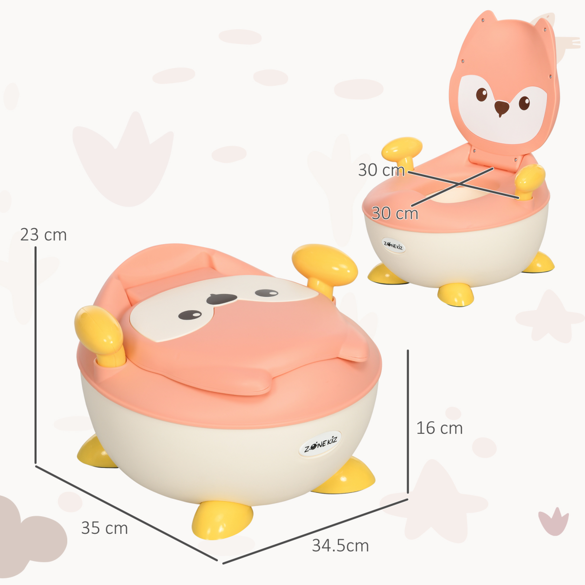 ZONEKIZ Infant Potty Training Toilet with Splash Guard, Non-Slip Feet