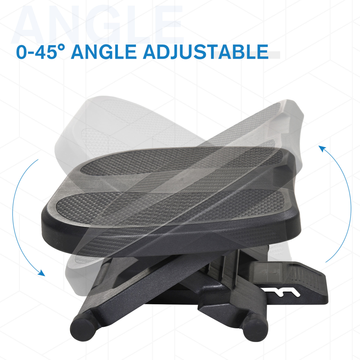 Adjustable Under-Desk Footrest with Height & Tilt, Anti-Slip Top