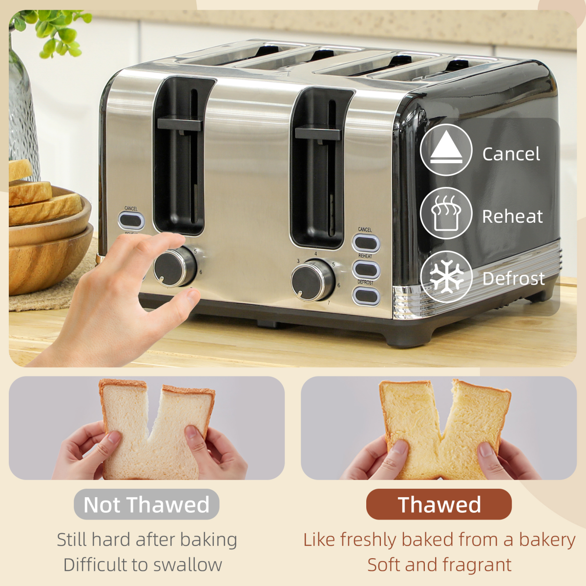 HOMCOM 1.7L 3000W Electric Kettle and 4-Slice Toaster Set, Black/Silver