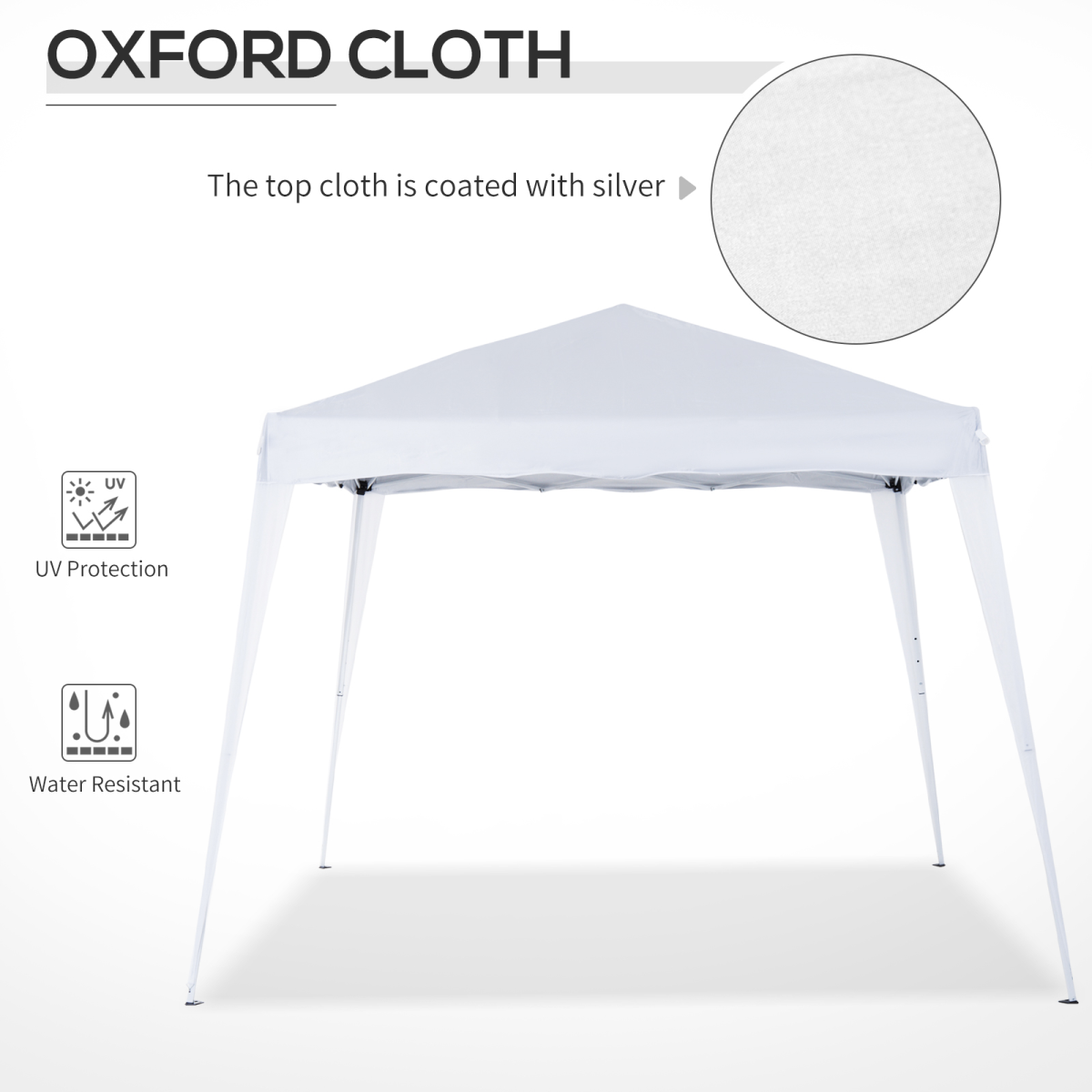 Outsunny Pop-Up Party Tent, 3 x 3 m, Water-Resistant, White
