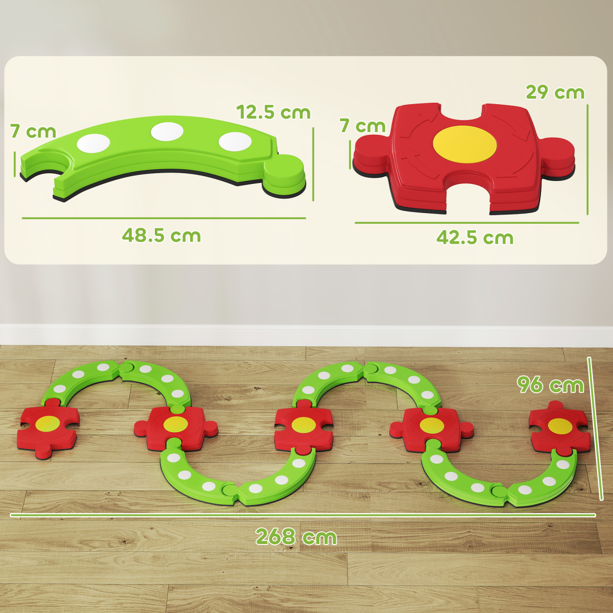 AIYAPLAY Kids Balance Beam Stepping Stones Sensory Toy