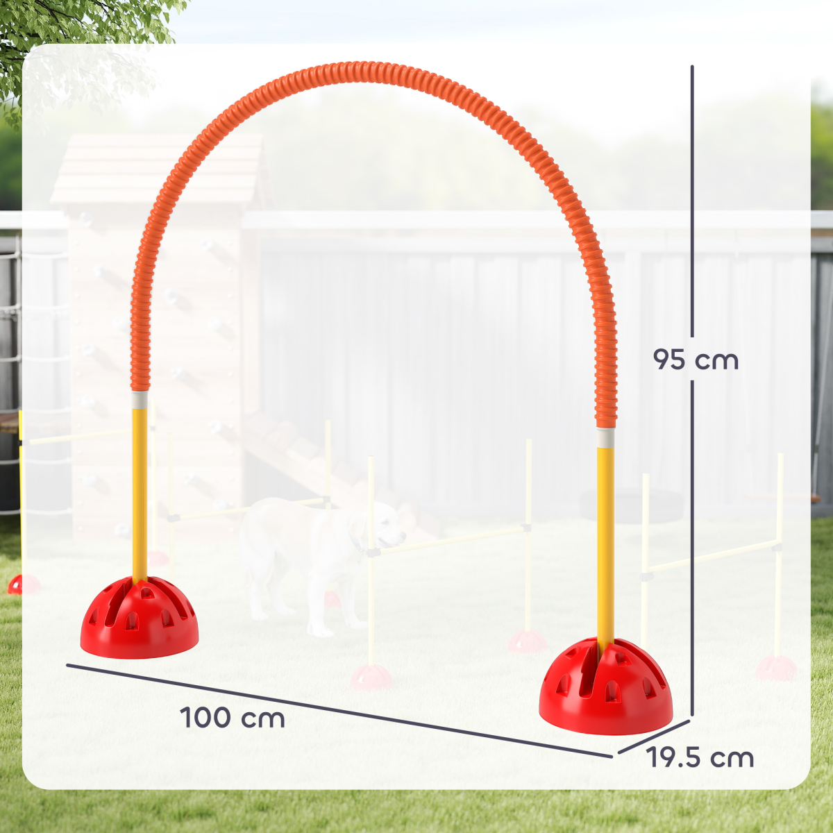 PawHut 4-Piece Dog Agility Training Set with Carry Bag, Orange