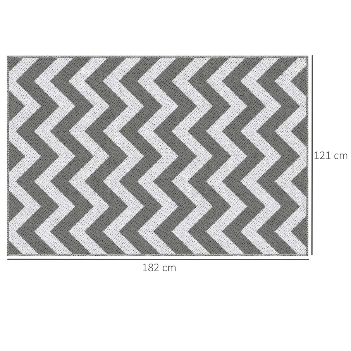 Outsunny Reversible Outdoor Rug, Foldable Patio Mat, Grey/White