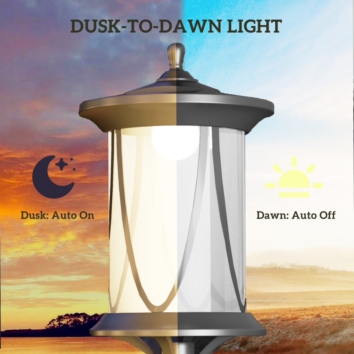 Outsunny Solar LED Outdoor Street Light, IP44, Cool White