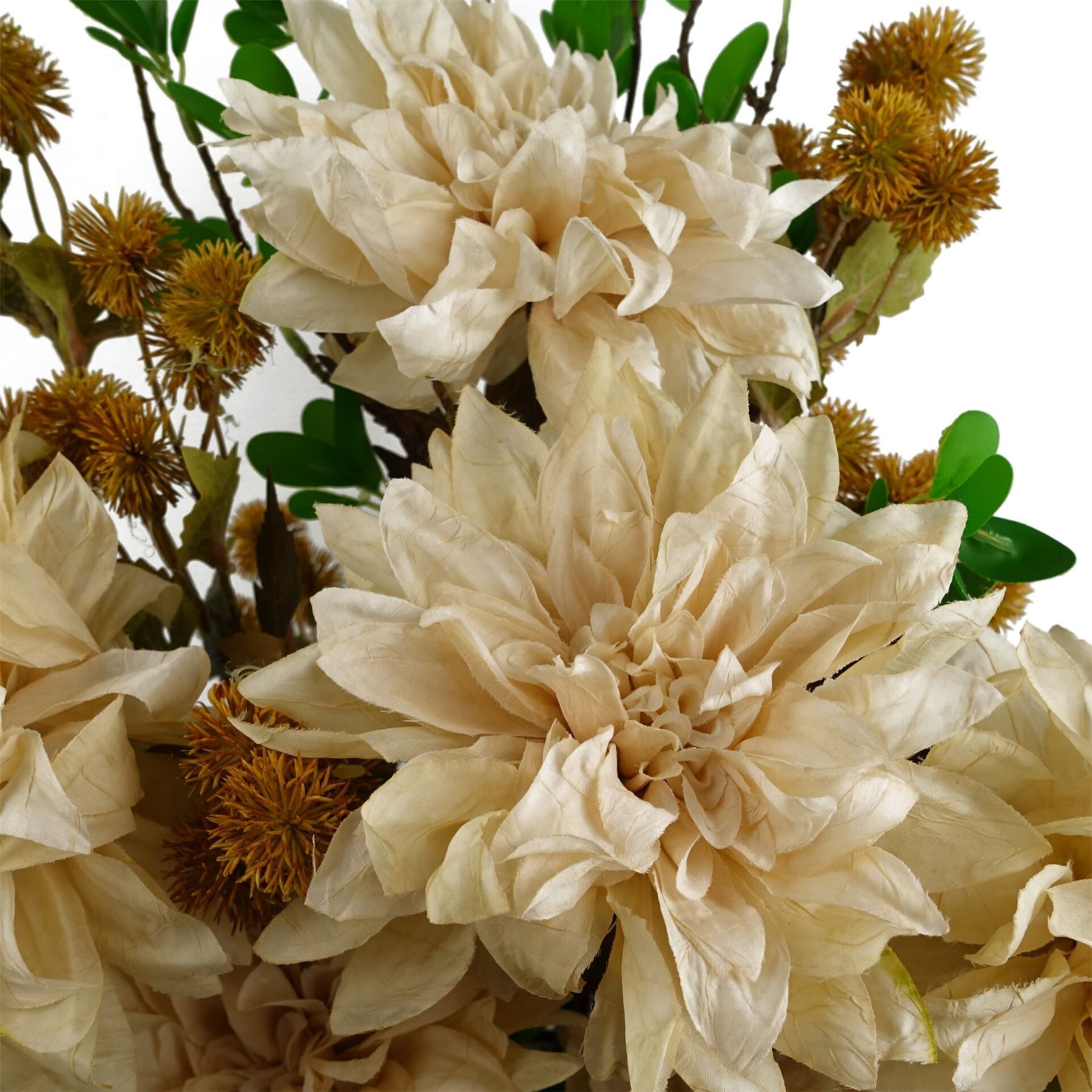 Leaf Pack of 6 Dusty Cream Dahlia Flower Stems 55cm
