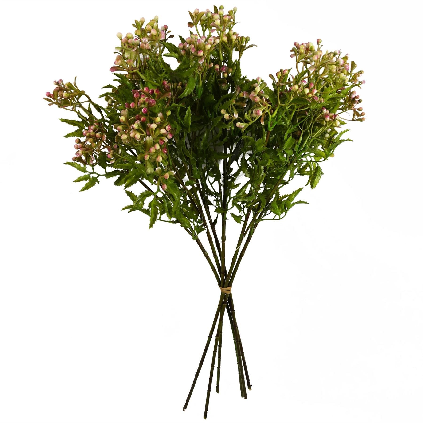 Leaf 55cm Artificial Foliage Stem with Pink Berries
