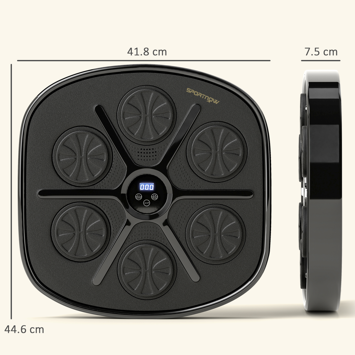 SPORTNOW Smart Bluetooth Wall-Mounted Boxing Machine with Gloves, 9 Speeds & Modes