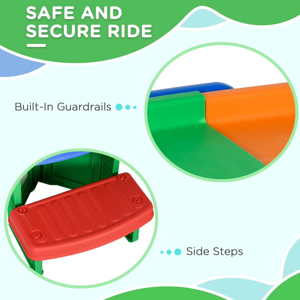 3m Kids Rollercoaster Slide with Non-Slip Steps, Ages 2-5, Multicoloured