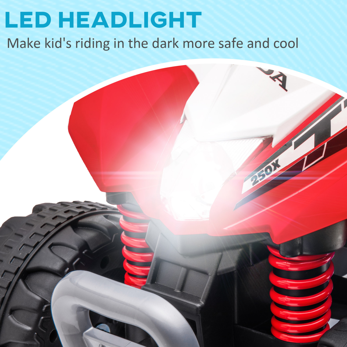 AIYAPLAY Honda Licensed 6V Kids Electric Quad Bike, Red, 18-36M