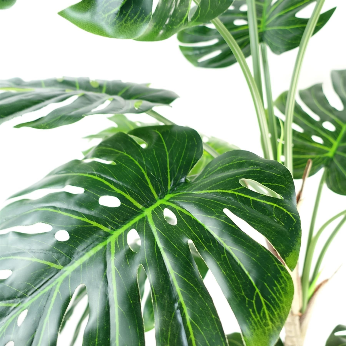 Leaf 150cm Realistic Monstera Plant with Black Pot and Copper Metal Planter