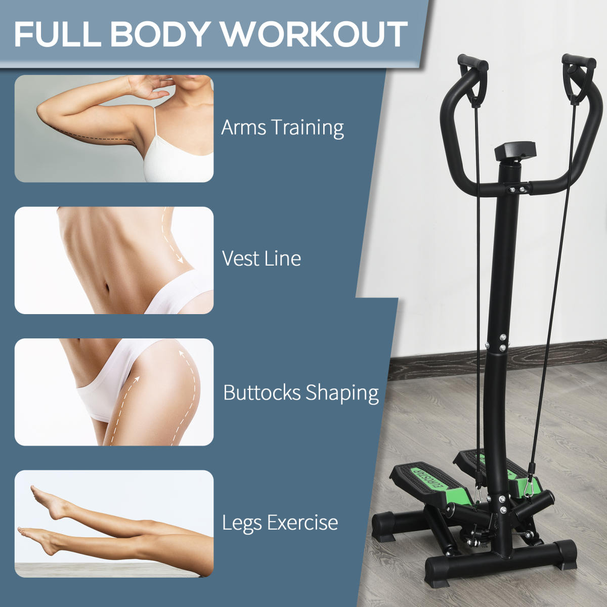 Stepper Step Machine with Resistance Bands for Fitness Exercise Workout