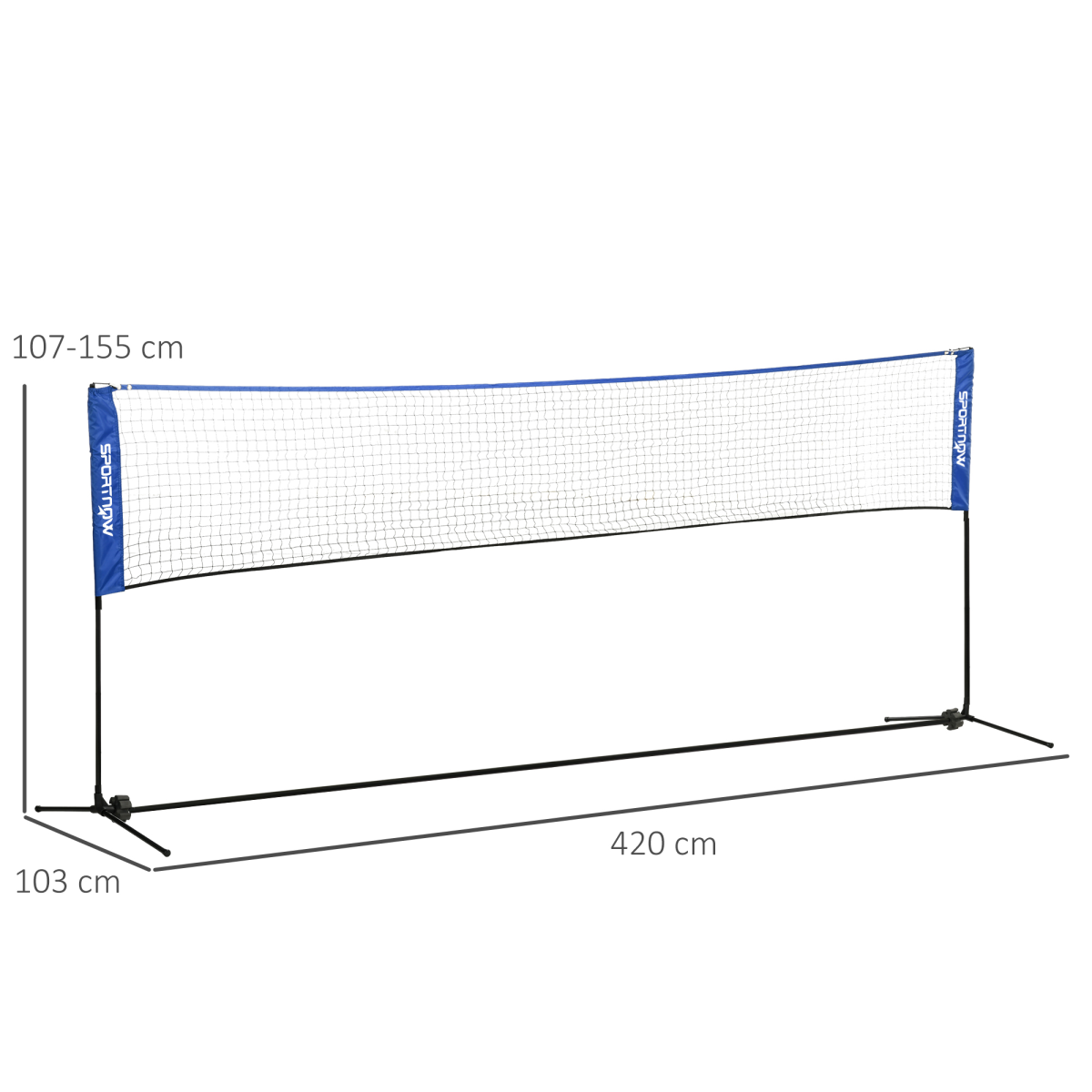 SPORTNOW Adjustable 4m Multi-Sport Net for Badminton, Tennis, Volleyball