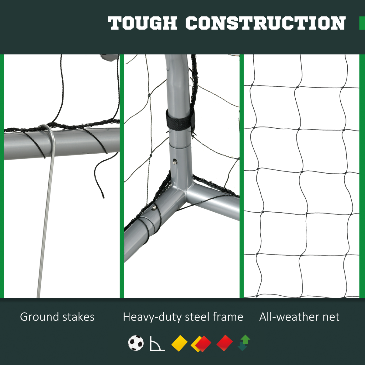 SPORTNOW 8ft x 5ft Football Goal with Weather-Resistant Net and Powder-Coated Metal Frame