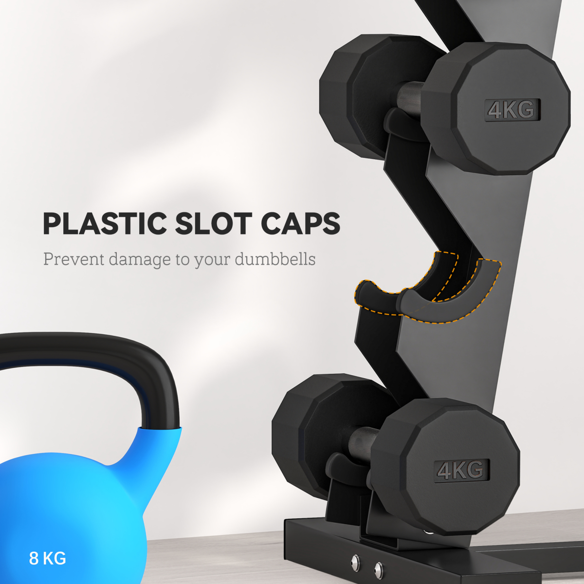 SPORTNOW 5-Pair Dumbbell Rack, Steel Weight Tree for Home Gym