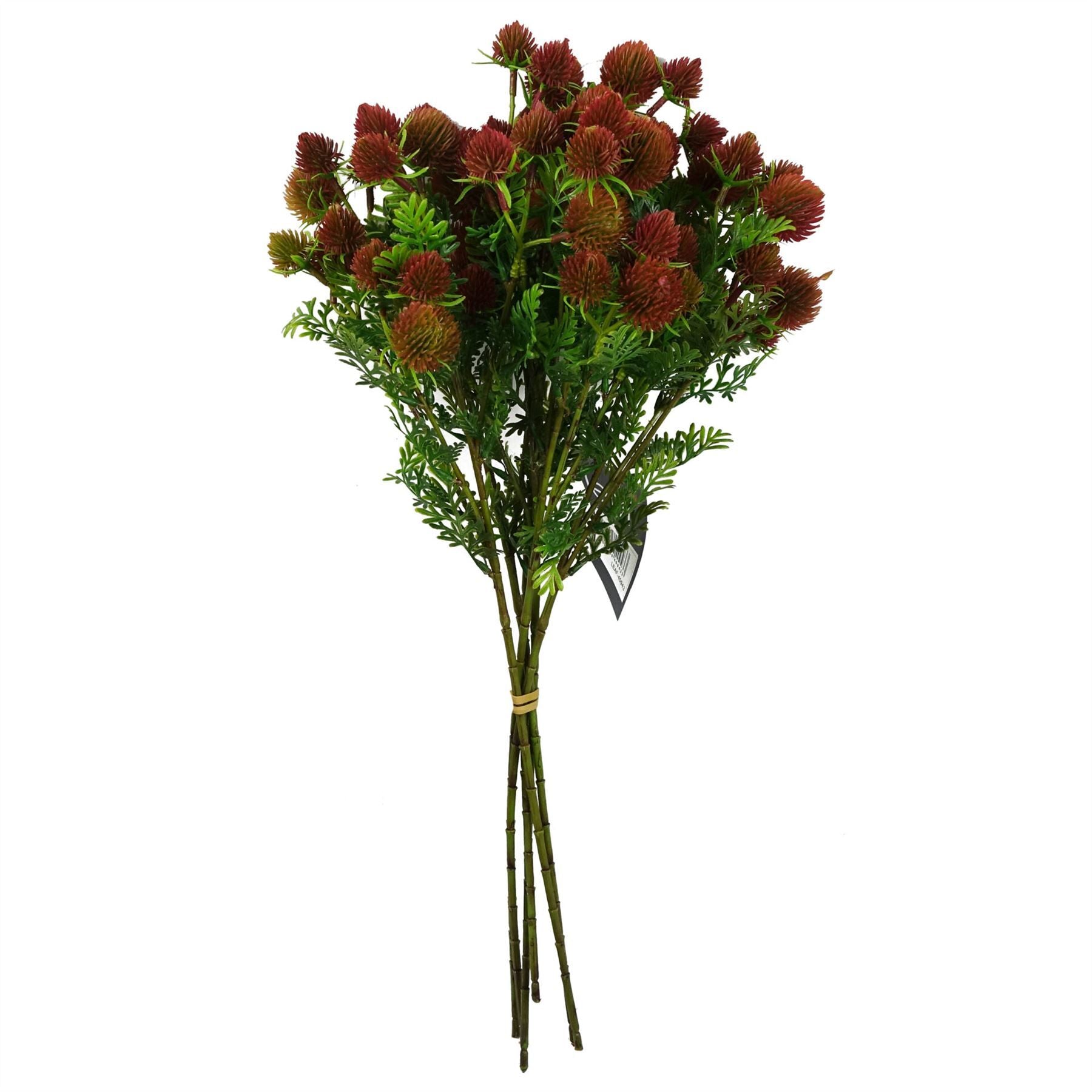 Pack of 6 Red Artificial Craspedia Stems 55cm Wired Shapable