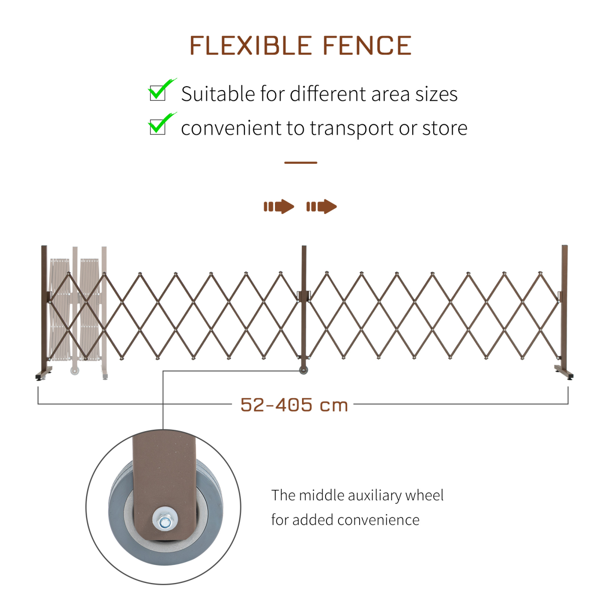 Outsunny Foldable Garden Screen Panel, Scissor Lattice Garden Fence, Aluminium Alloy and Steel, 103.5 x 405 cm