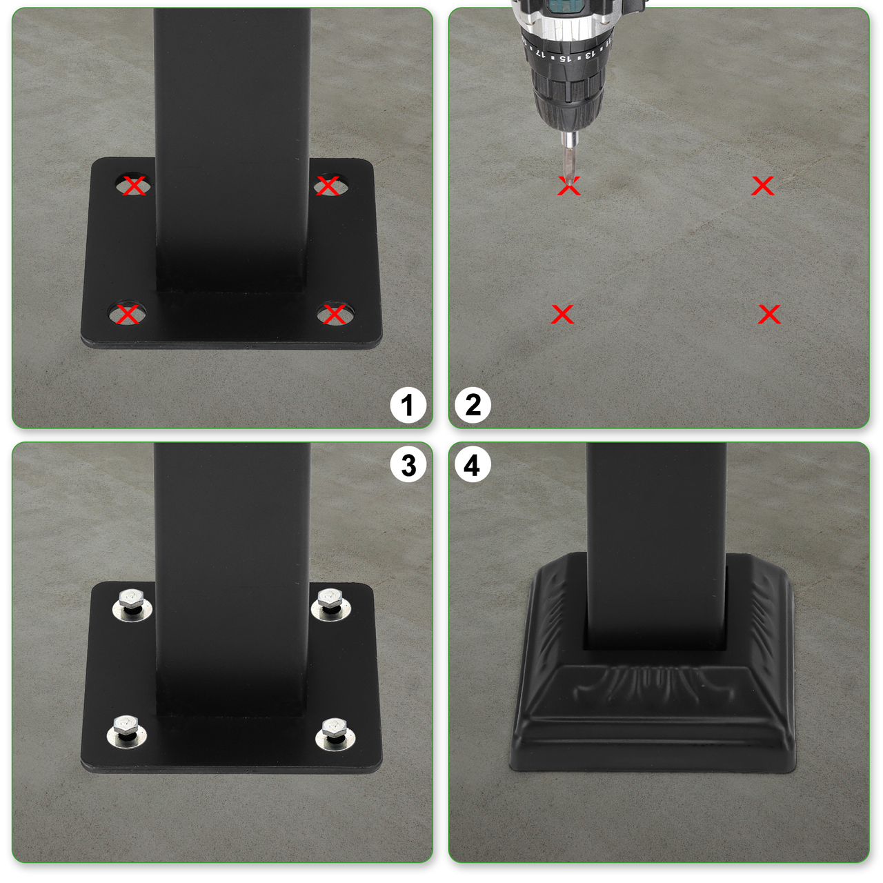 [Same Code：66442124  66442124]Handrails for Outdoor Steps, Wrought Iron Handrail Fits 1 or 3 Steps, Transitional Handrail with Installation Kit, Black