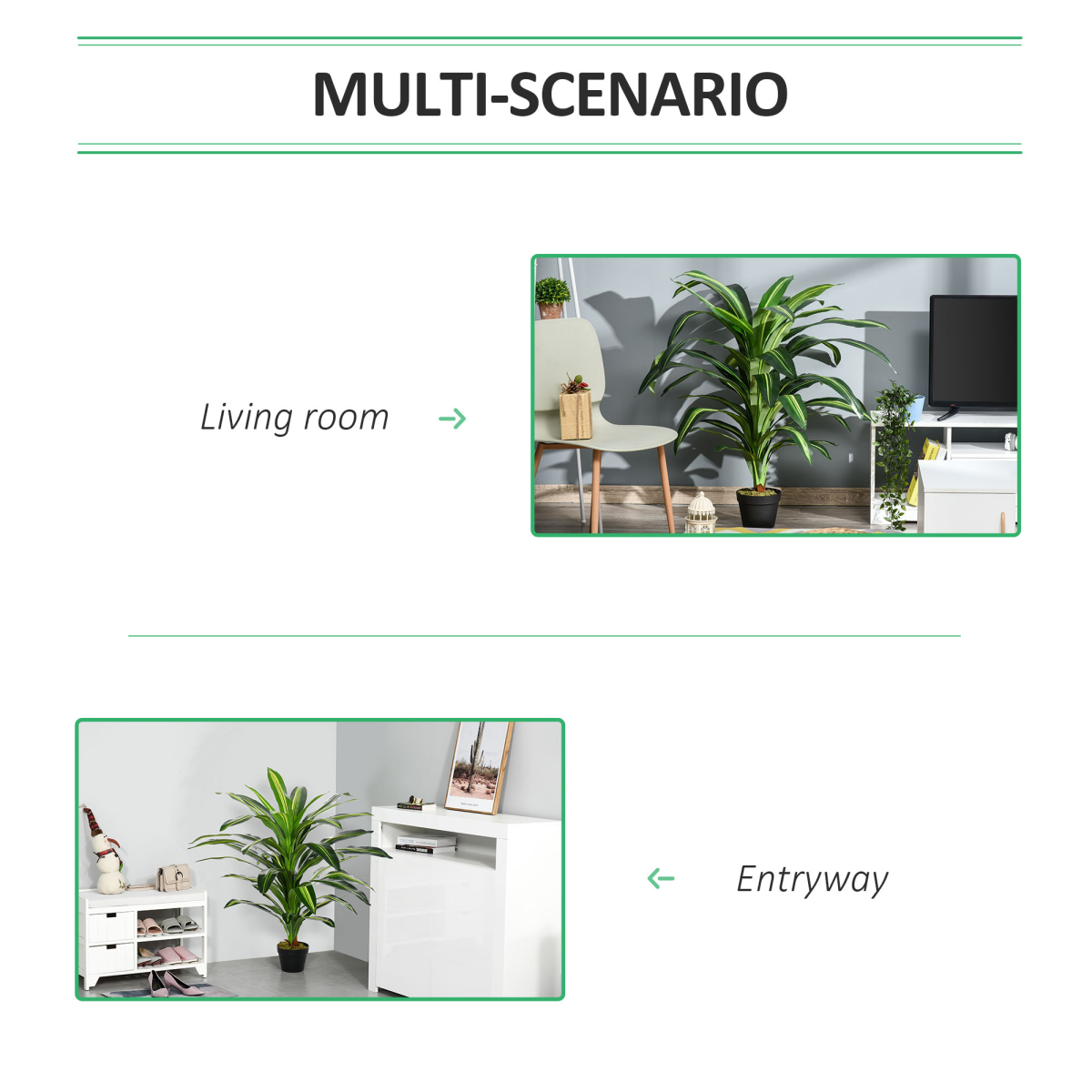 110cm Artificial Dracaena Tree Decorative Plant with 40 Leaves
