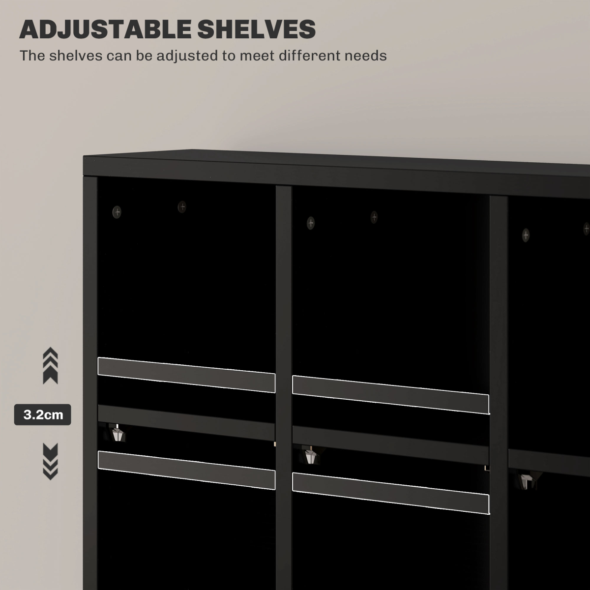 HOMCOM 24-Cube DVD CD Media Storage Rack with Adjustable Shelves, Black