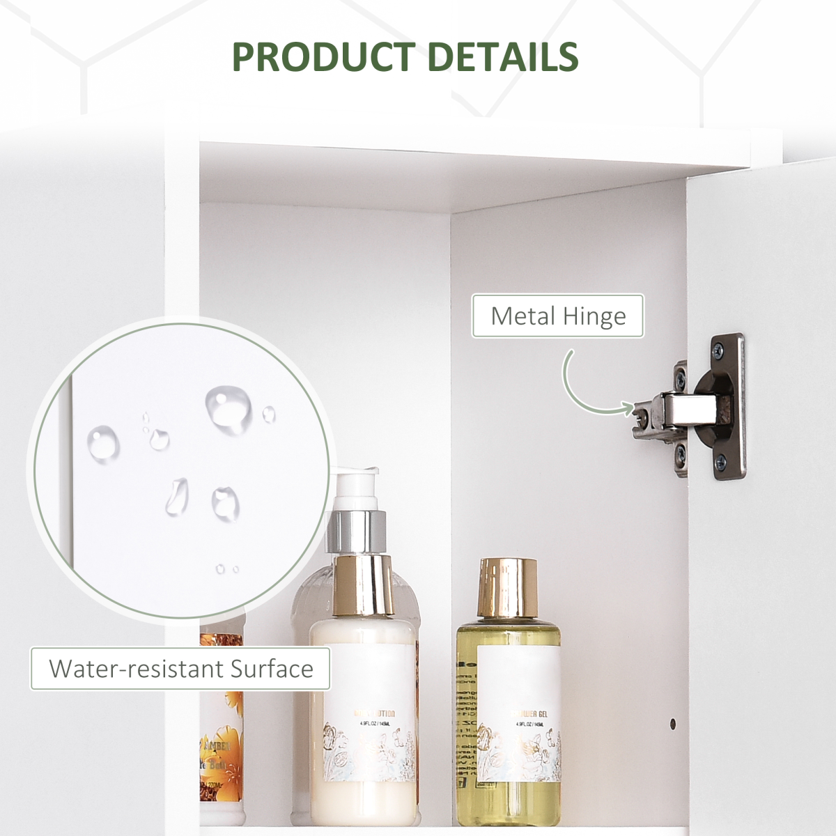 Tall Freestanding Storage Cabinet with Doors and Shelves for Bathroom Bedroom