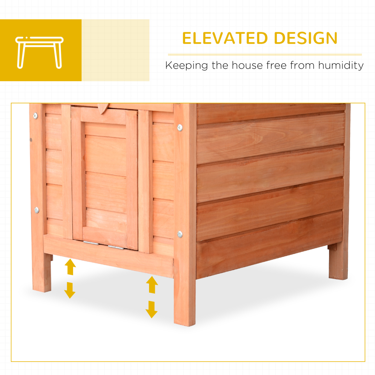 PawHut Wooden Rabbit Hutch with Front Door Ramp, Roof Hatch, Detachable Floor and Heart-Shaped Lock for Small Animals