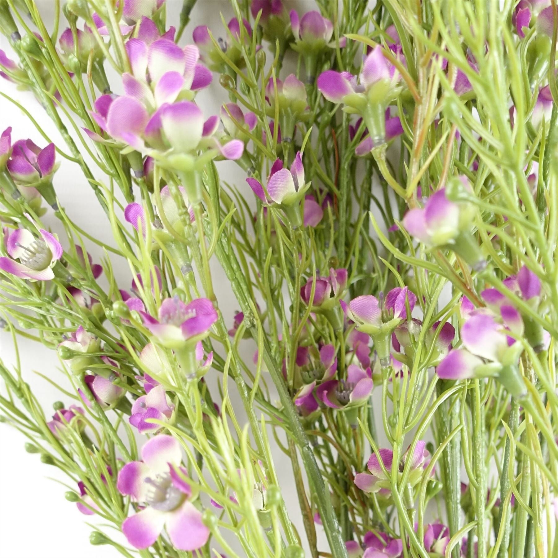 Leaf Pack of 6 100cm Artificial Foliage Stems with Small Flowers, Purple