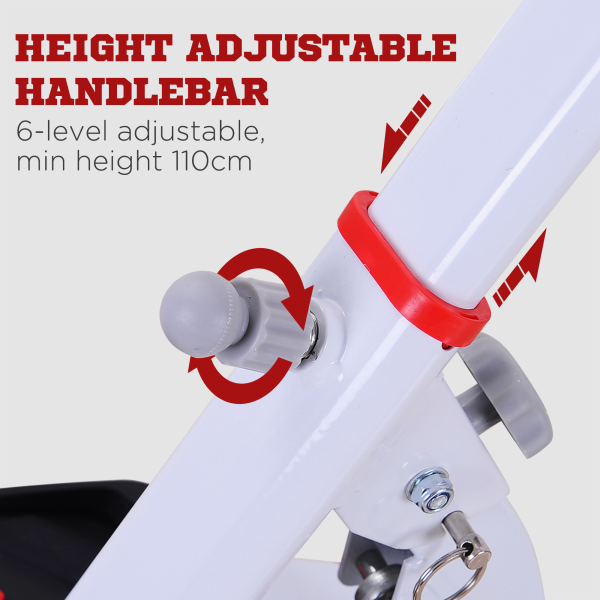 Foldable Stepper with Handlebar and LCD Display, Red, 110 kg Capacity