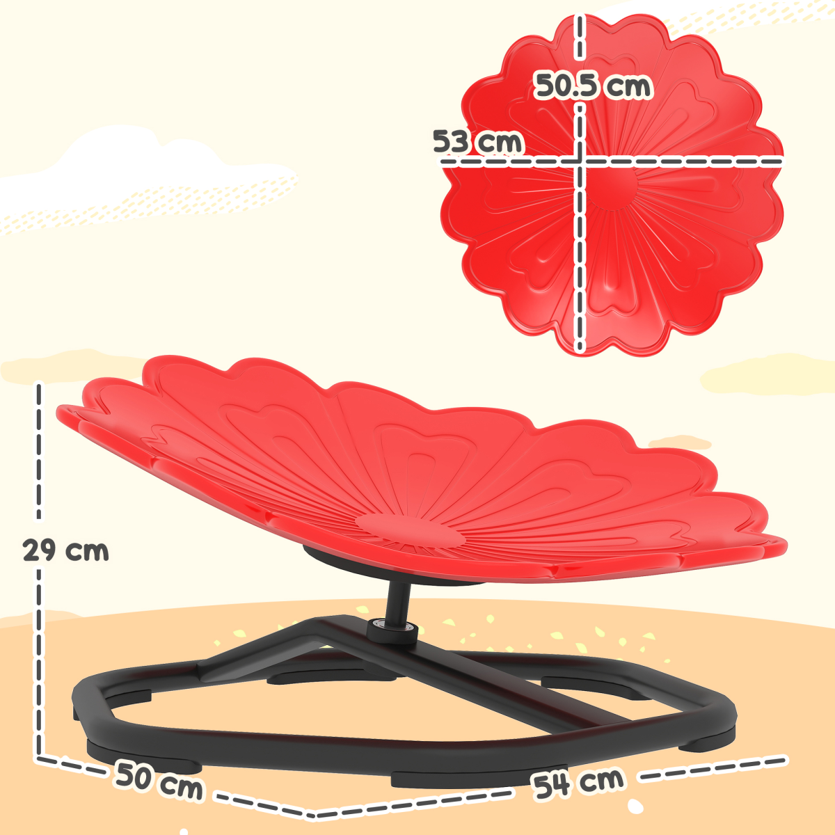 AIYAPLAY Kids 360° Swivel Sensory Spinning Chair, Red