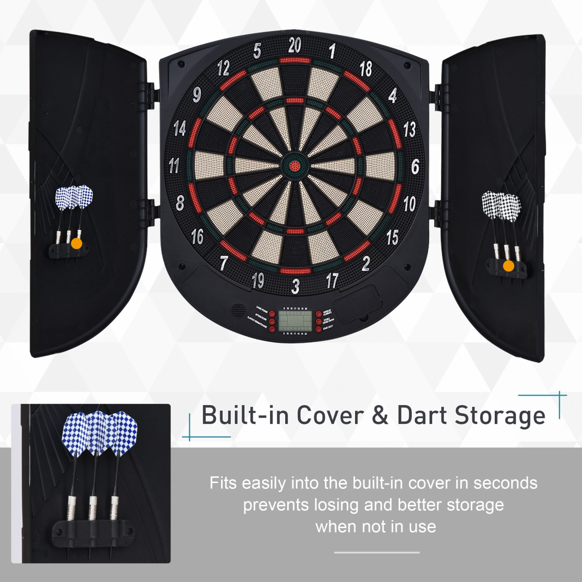 Electronic Dartboard Set, 26 Games, 185 Variations, 6 Darts