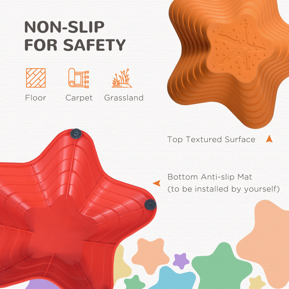 Outsunny 11-Piece Non-Slip Balance Stepping Stones for Kids