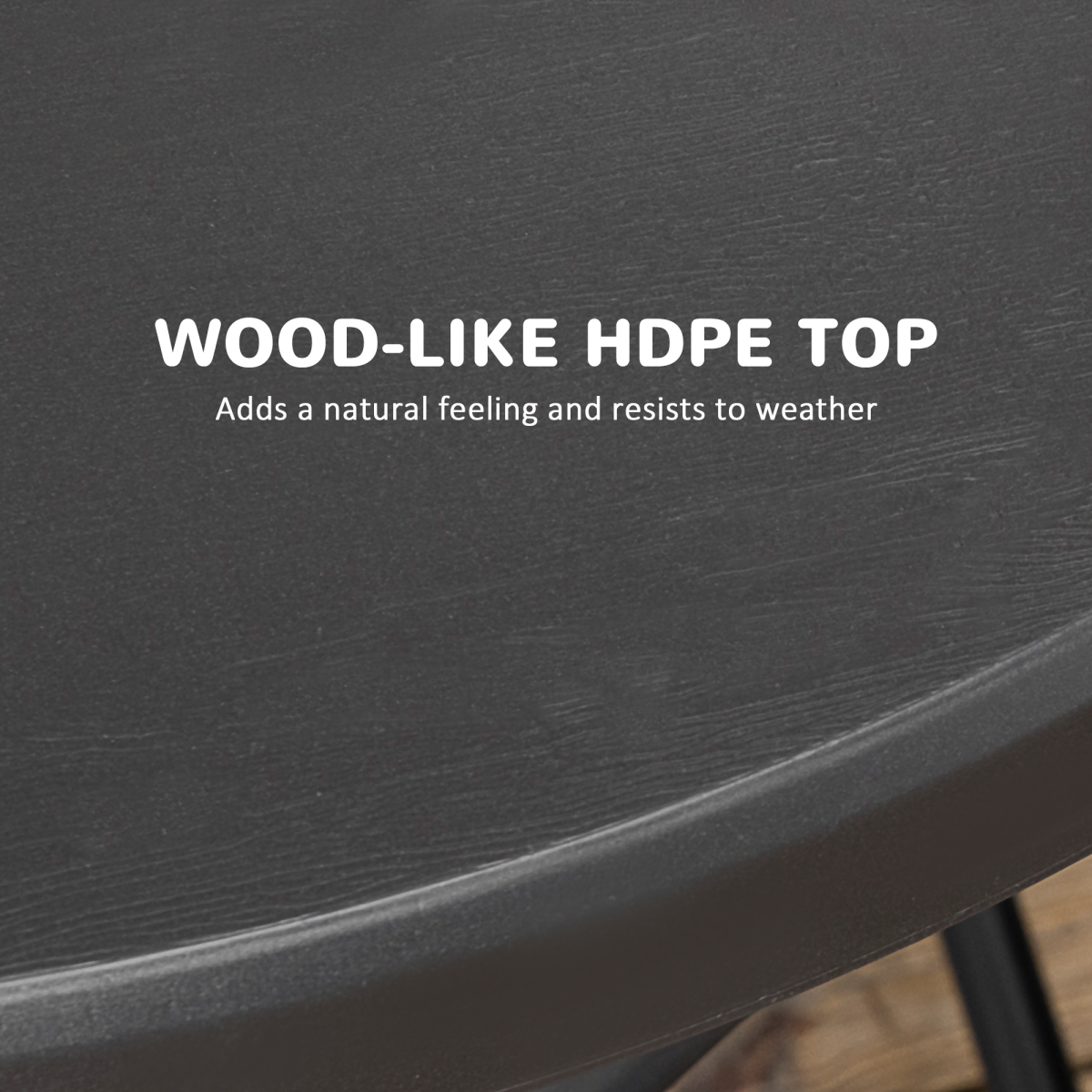 Outsunny Folding Round Garden Table for 4, Steel Frame
