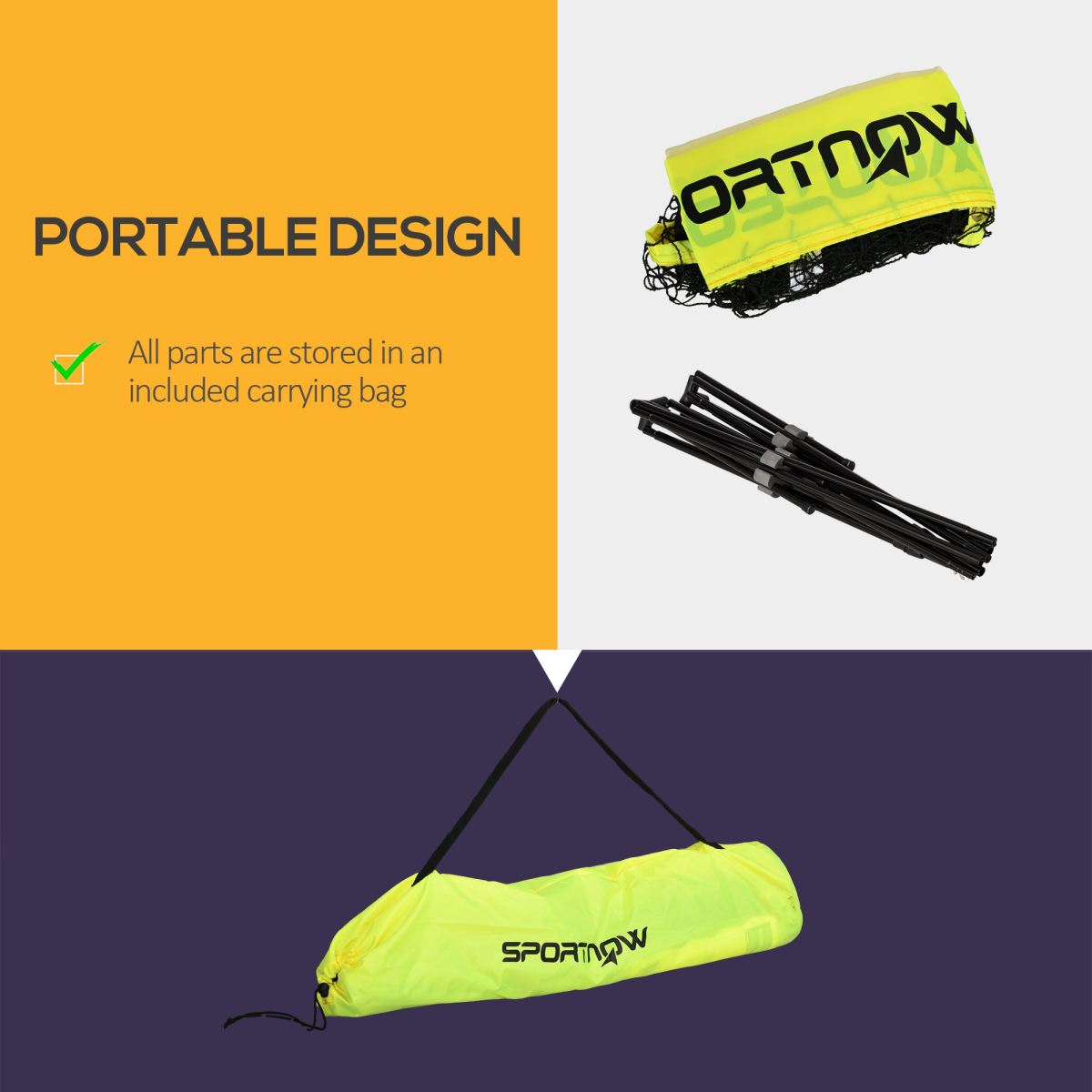 SPORTNOW 3m Adjustable Badminton Net for Tennis, Pickleball & Volleyball