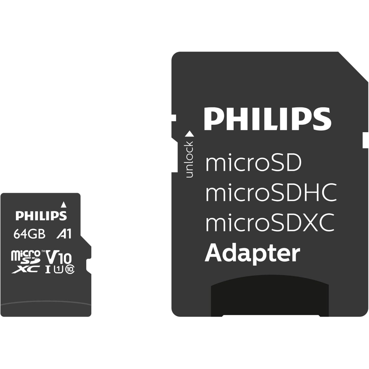 Philips 64GB Class 10 microSDHC Memory Card with Adapter