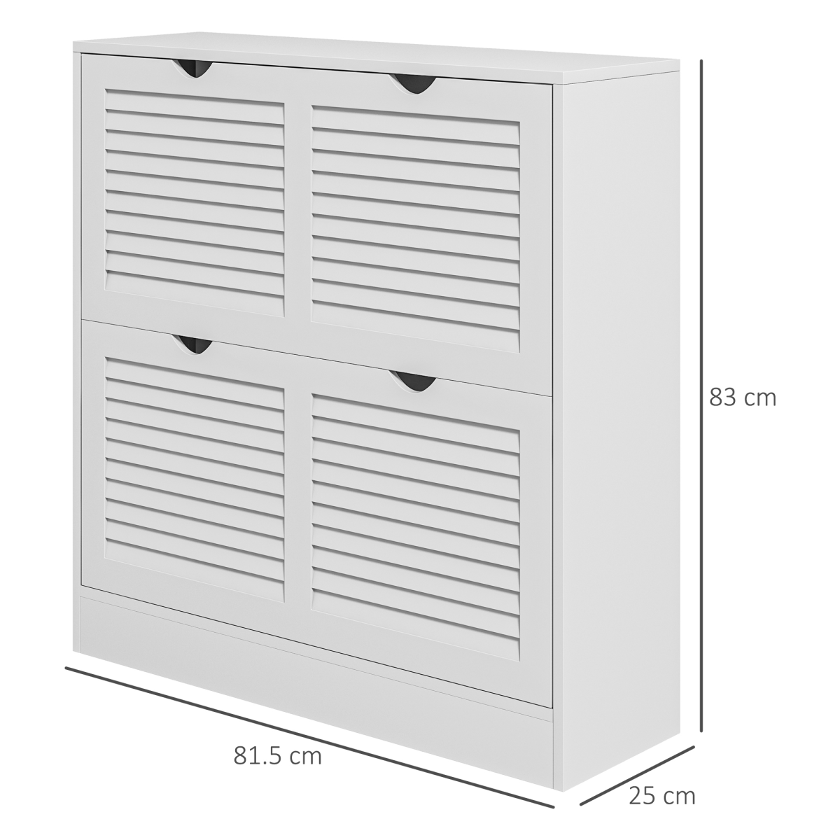HOMCOM White Slim Shoe Cabinet with 2 Flip Drawers for Entryway