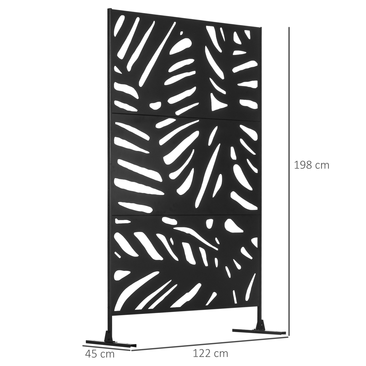 Outsunny Steel Outdoor Privacy Screen with Stand, Black
