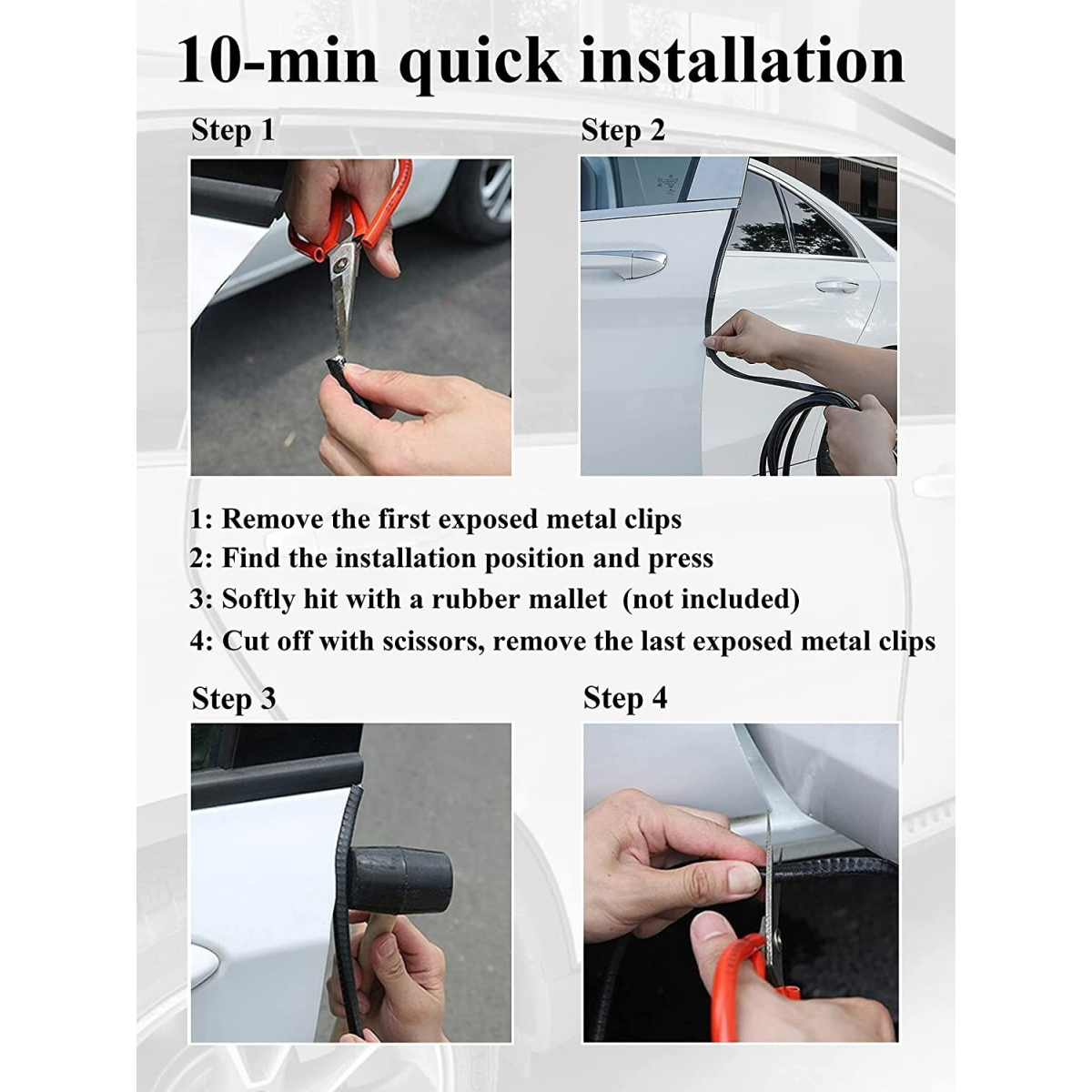 10M Car Door Boot Edge Protector Strip Trim U Shape Guard Seal Rubber BLACK UK