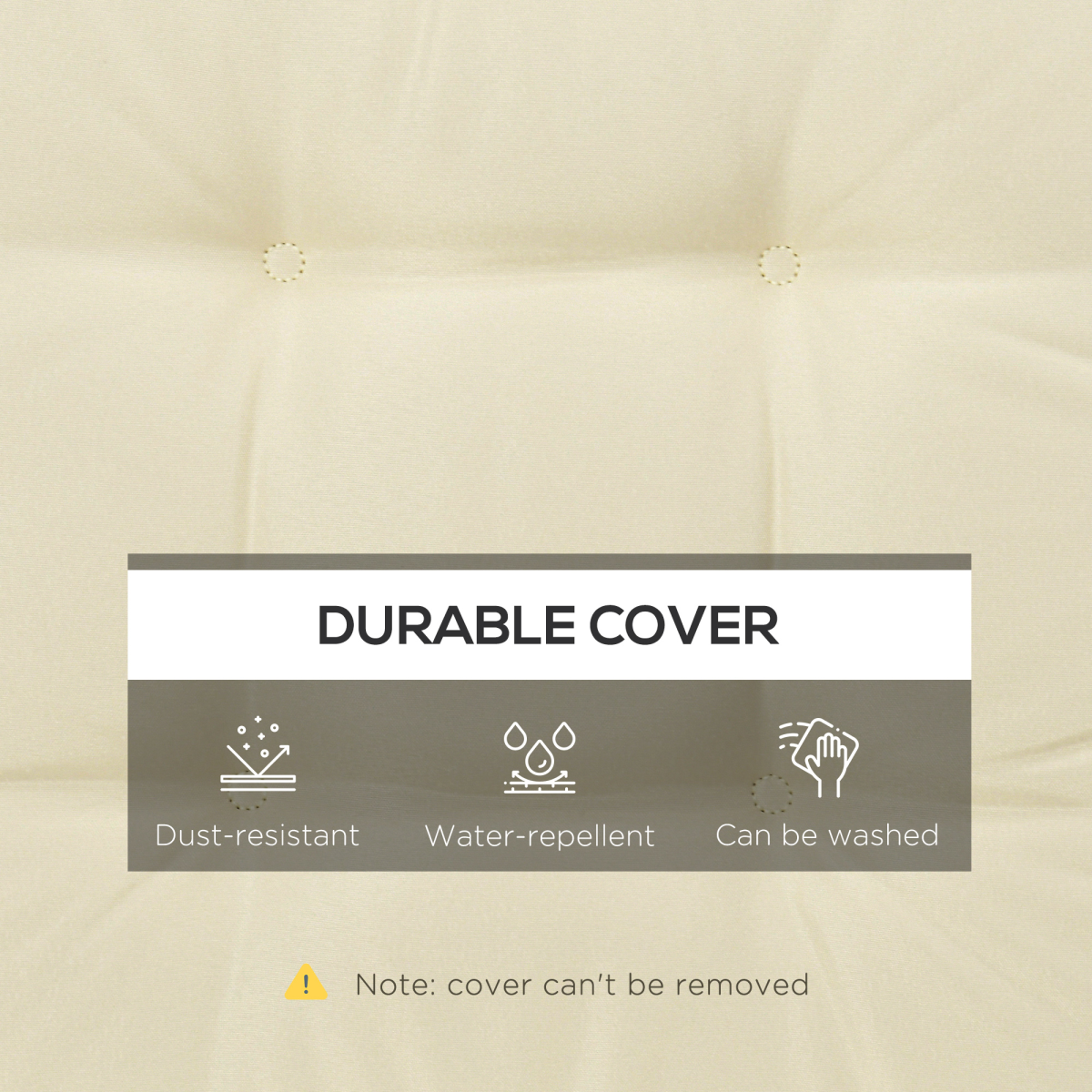Outsunny 45 x 45cm Garden Seat Cushion with Ties, Cream