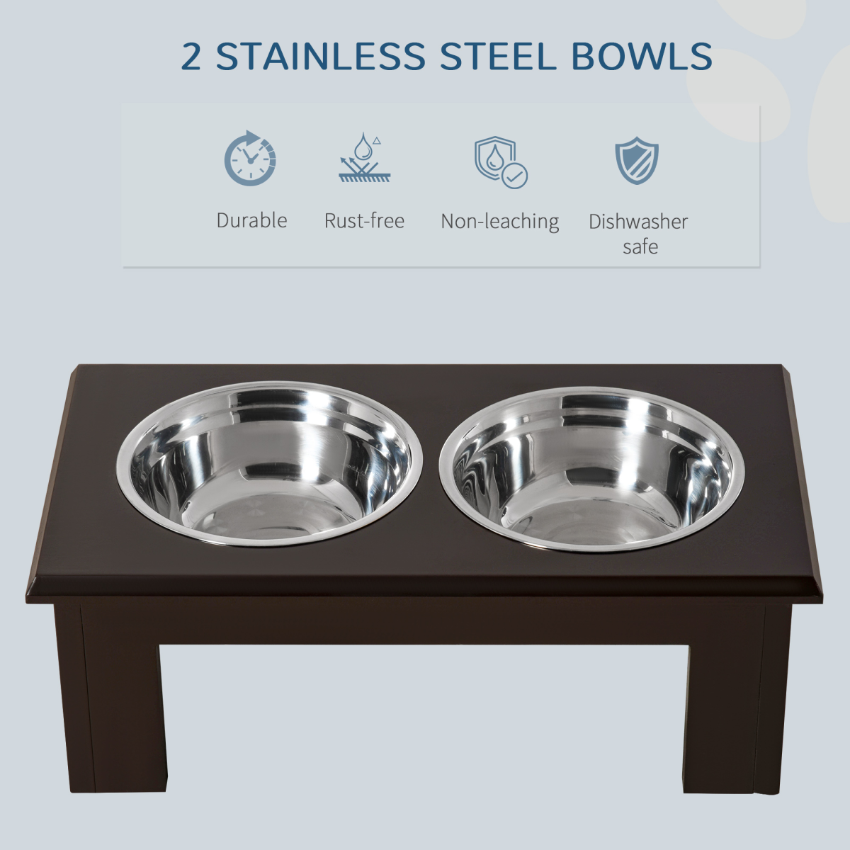 Raised Dog Bowls Elevated Double Stainless Steel Pet Feeder