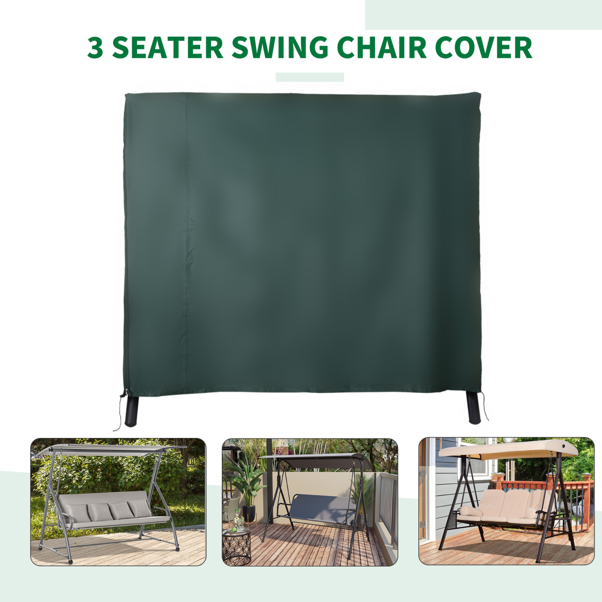 Outsunny 164cm Waterproof Oxford Polyester Swing Chair Cover, Green