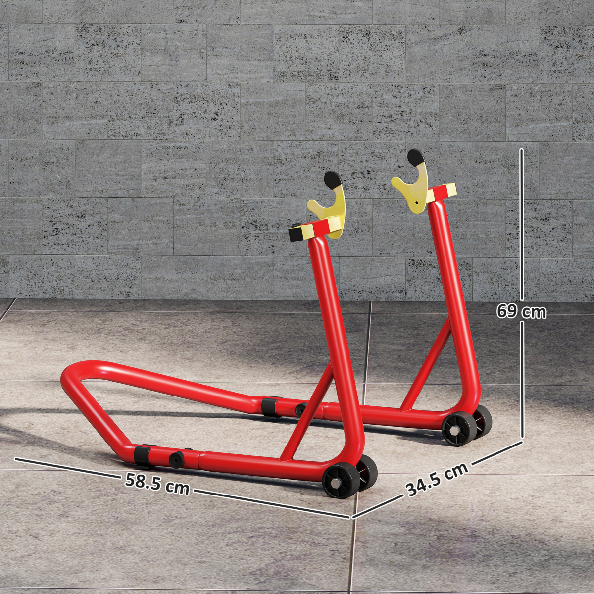 HOMCOM Motorcycle Rear Wheel Stand, 544kg Steel Paddock Stand