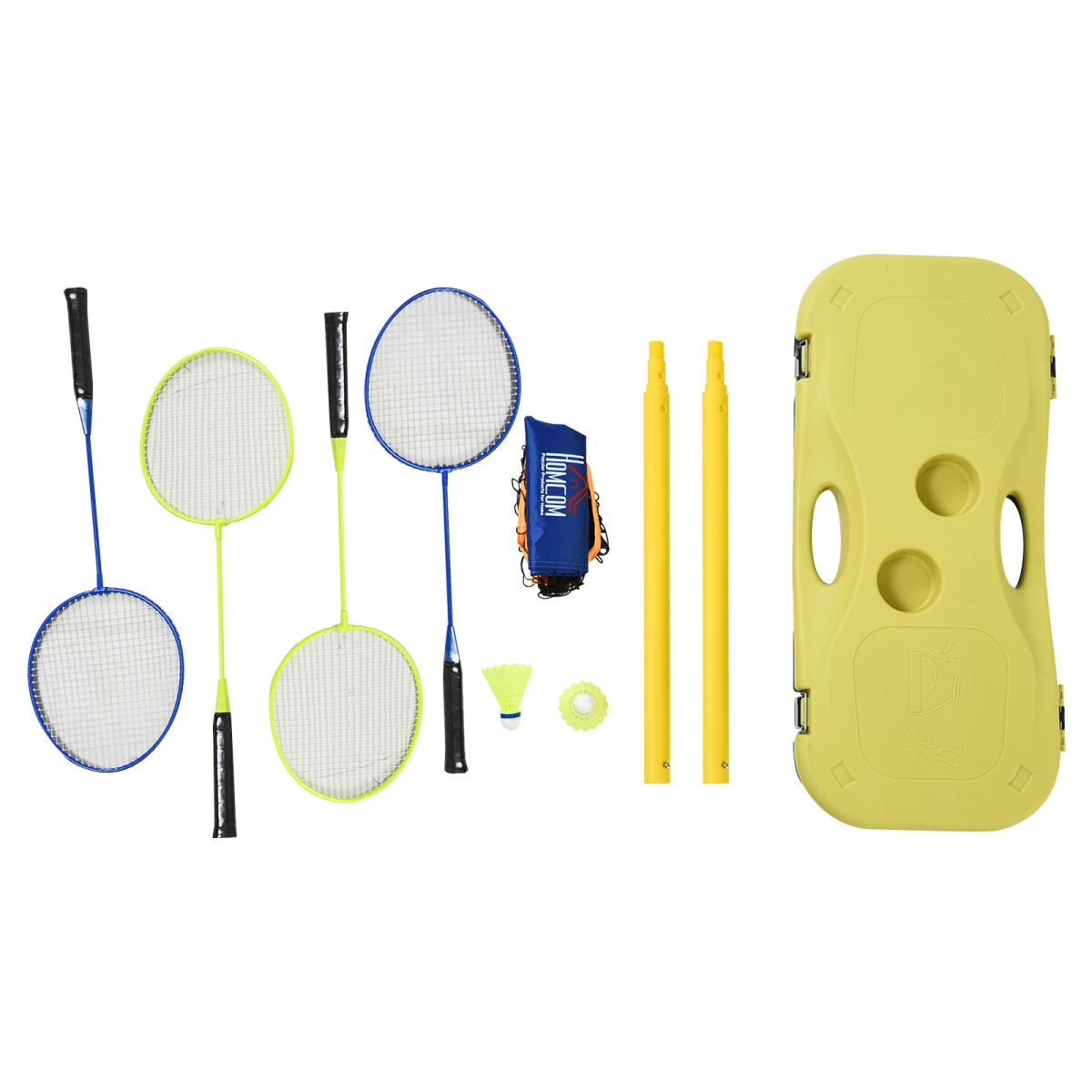 Foldable Badminton Net Set with Carry Case, 2 Rackets, 2 Shuttlecocks