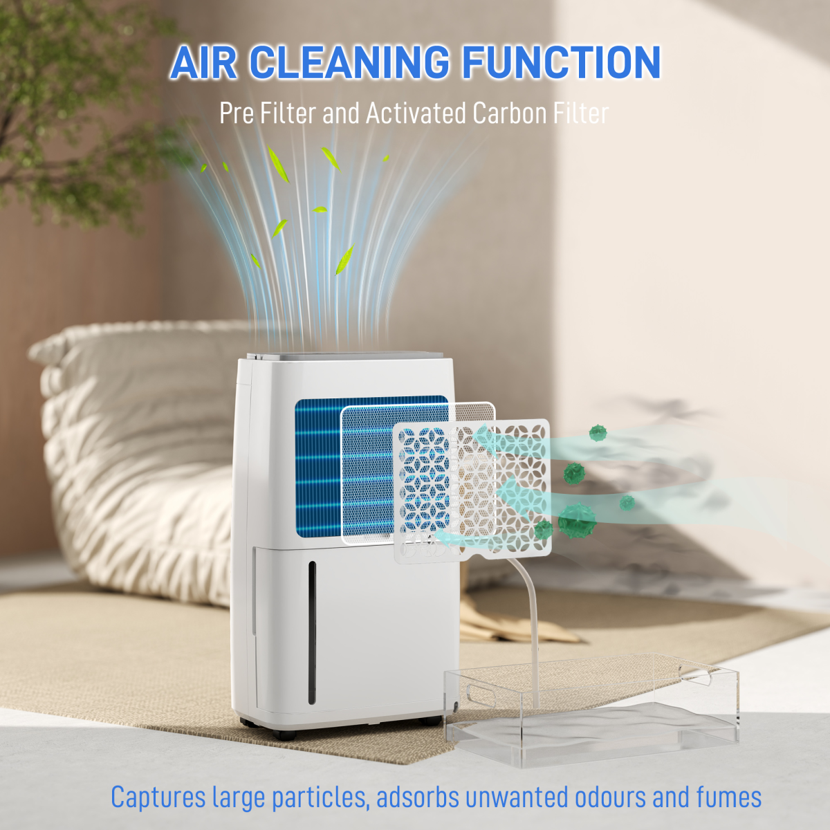 HOMCOM 16L Dehumidifier with 5.5L Tank, Filter, Auto Defrost & Timer