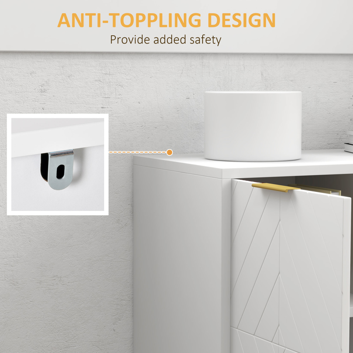 Modern Freestanding Storage Cabinet with 3 Drawers and 2 Doors