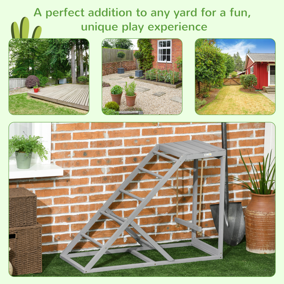 PawHut Chicken Coop Toy with Swing, Ladder & Platform for 2 Chickens