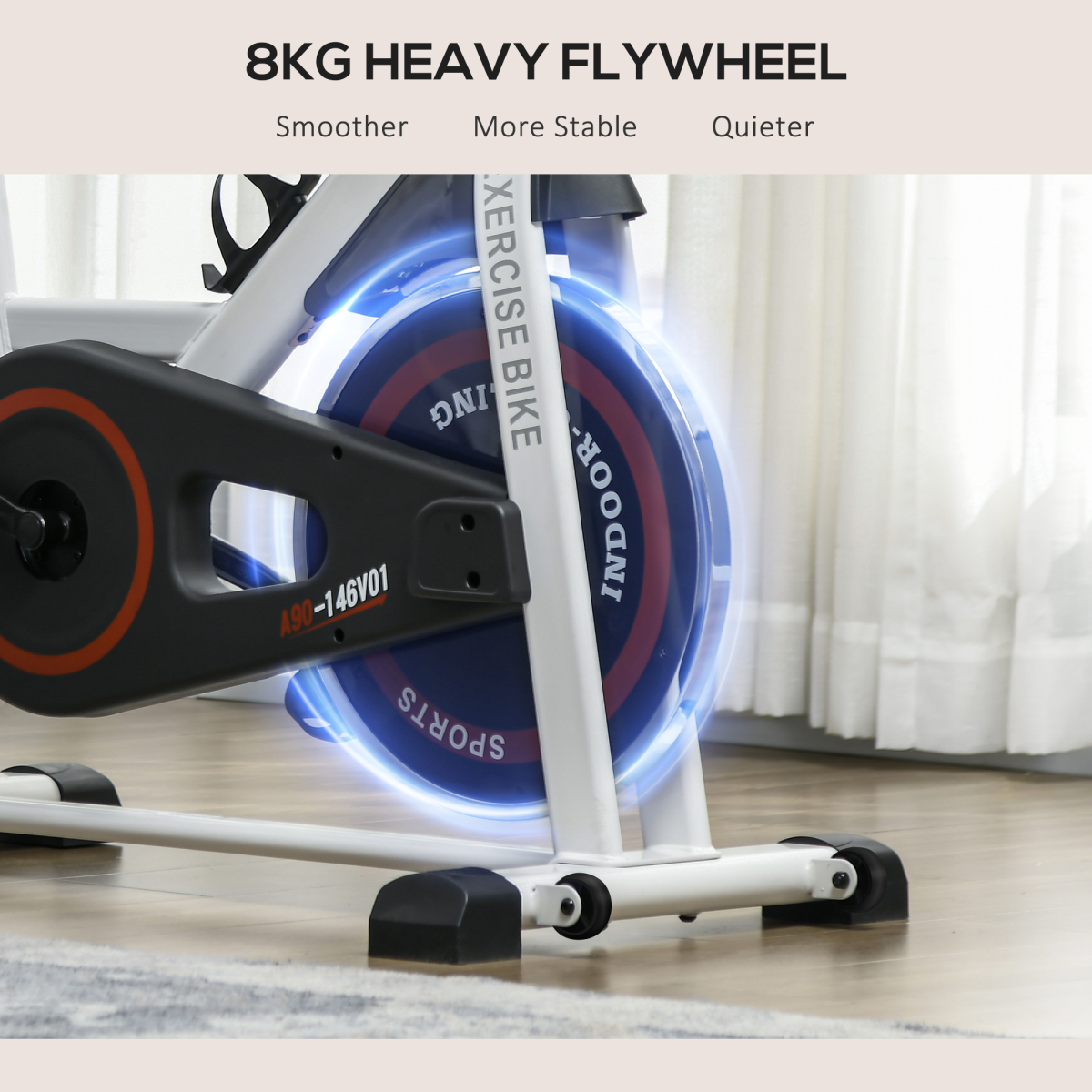 8kg Flywheel Exercise Bike with Adjustable Seat/Handles & LCD Monitor