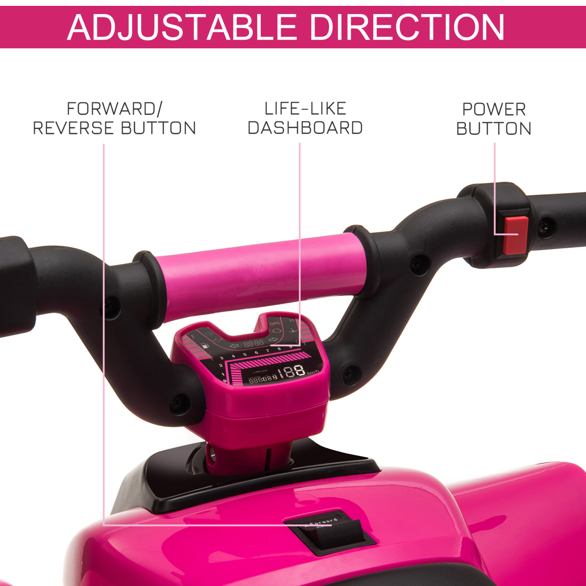 HOMCOM 6V Kids Electric Ride-On Car with Big Wheels, Pink, 18-36 Months