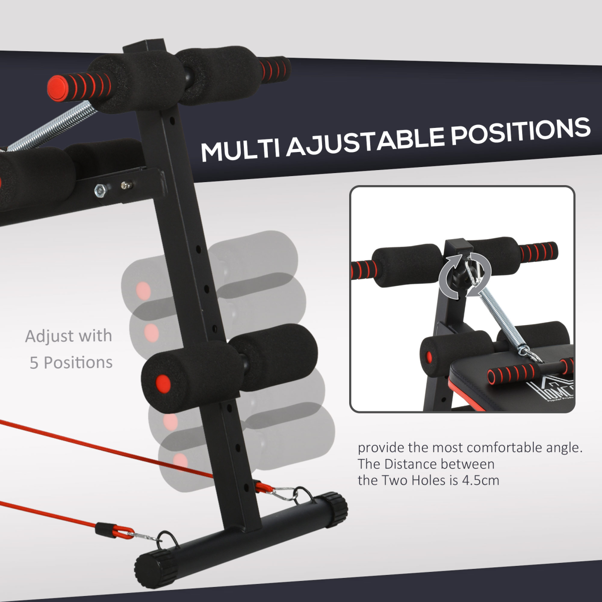 Foldable Sit Up Bench for Core Workouts, Home Gym, Black